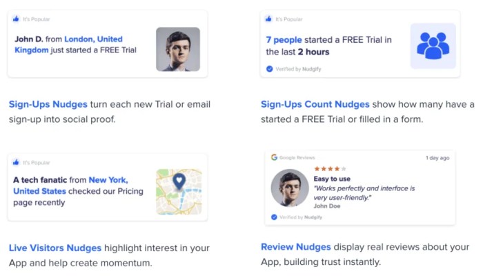 Benefits social proof landing pages