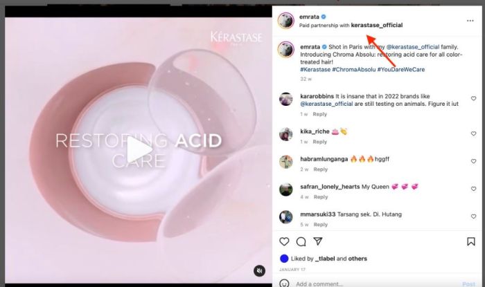 Instagram branded content format