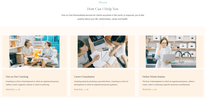 How to create a services section in wordpress