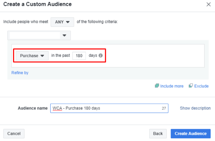 Create custom audiences facebook