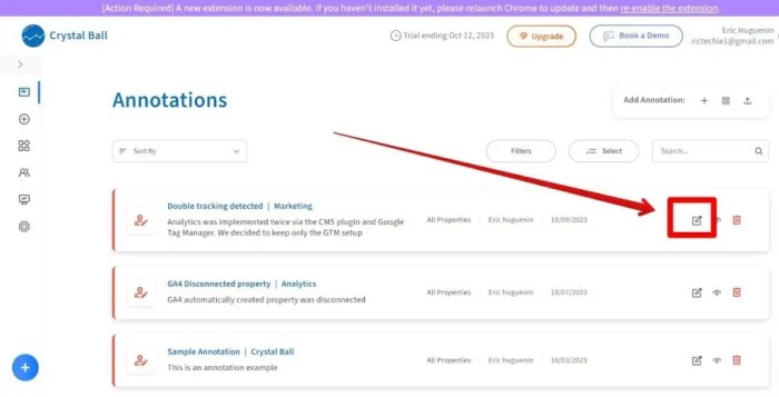How to get ga4 site annotations and notes in wordpress