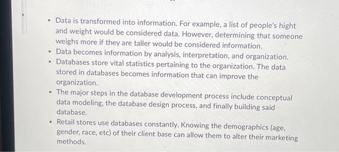 Turning data into information