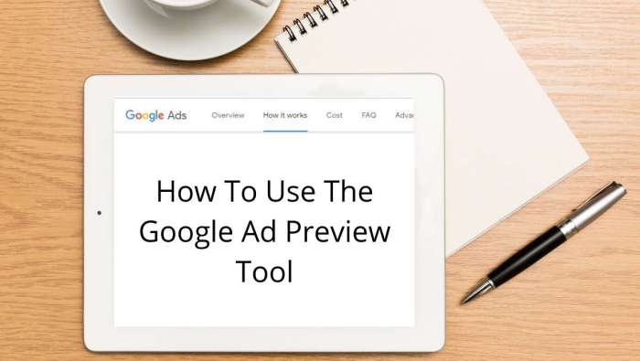 Google ad preview tool