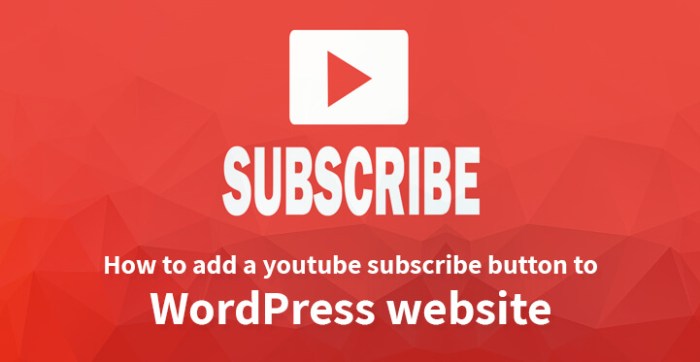 How to add youtube subscribe button in wordpress