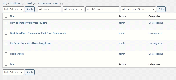 How to re order posts in wordpress