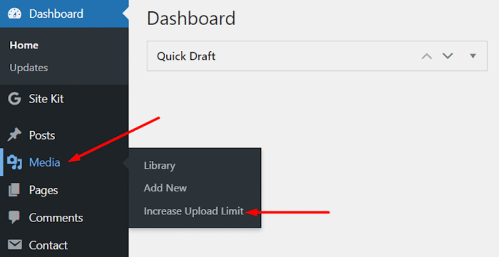 Add wp size limit plugin