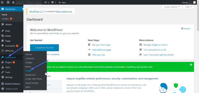 How to customize your wordpress header