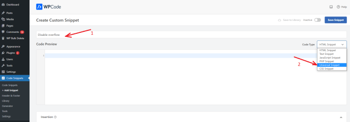 How to disable overflow in wordpress