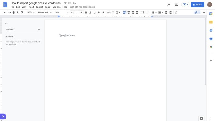 How to easily import google docs to wordpress