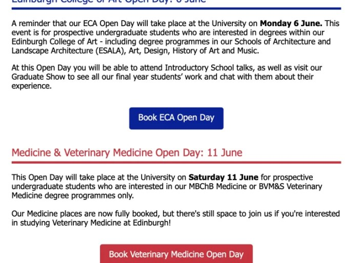 Email sequences for student recruitment