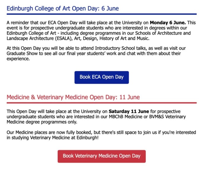 Email sequences for student recruitment