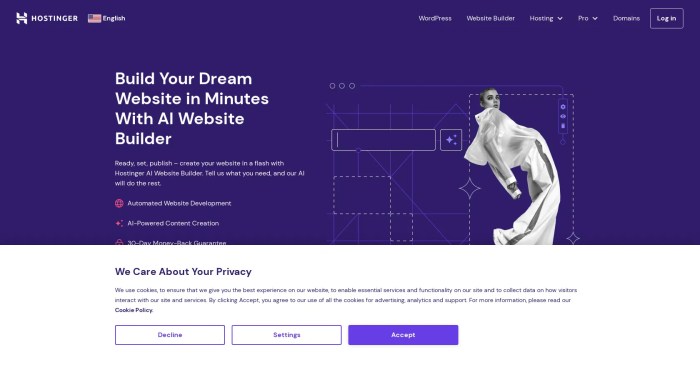 Hostinger horizons ai web app development