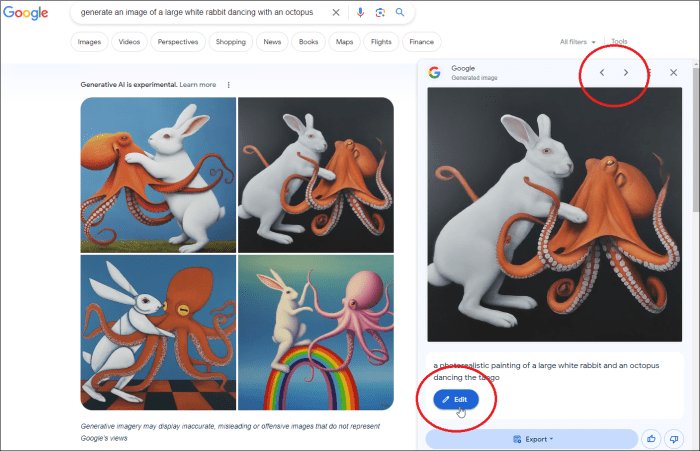 Google on using ai images