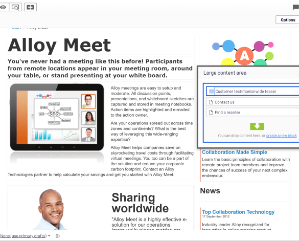 Add editor view top section page