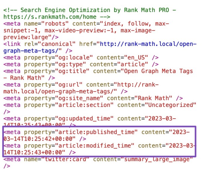 Open graph meta tags