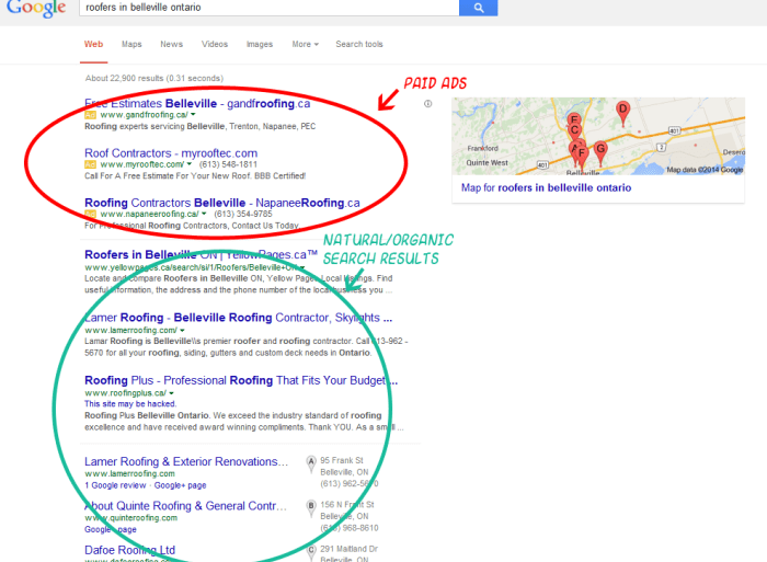 Value of organic search versus paid search for private schools