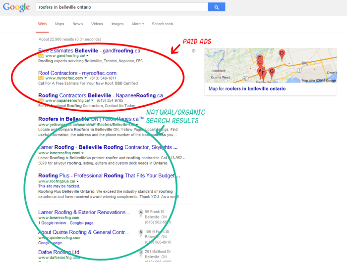 Value of organic search versus paid search for private schools