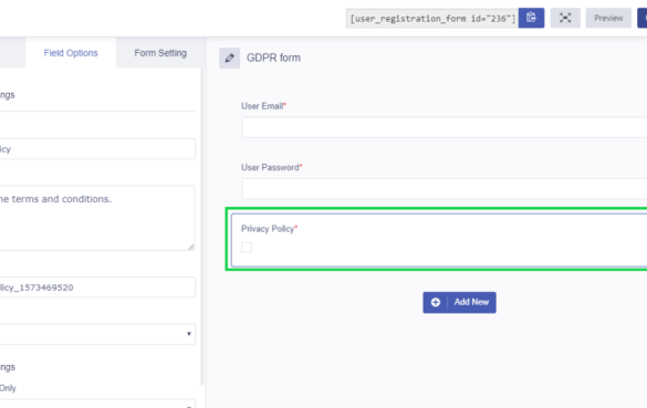 Gdpr for gravity form