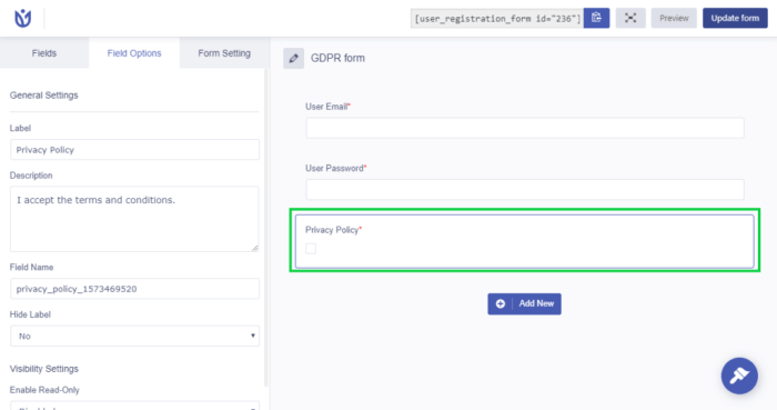 Gdpr for gravity form