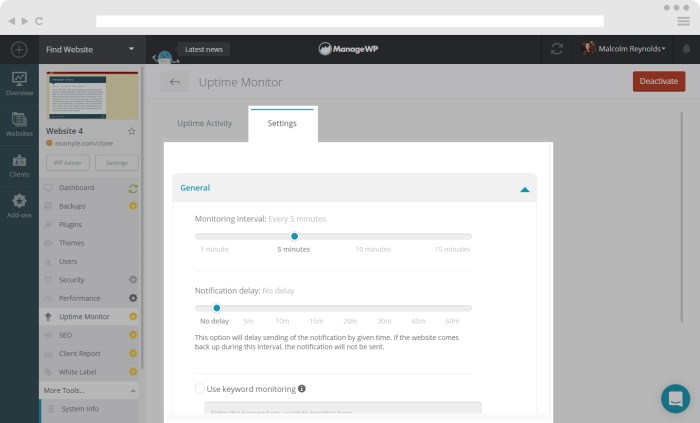 How to monitor your wordpress website server uptime