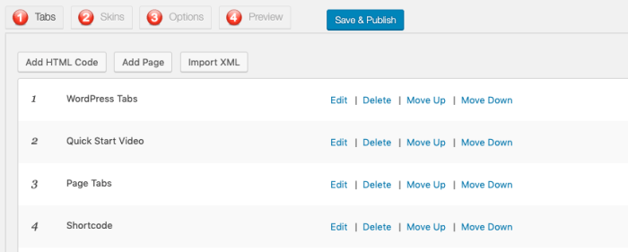 How to add tabbed content in wordpress