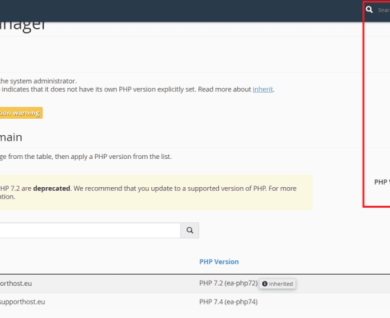 Updating the php version
