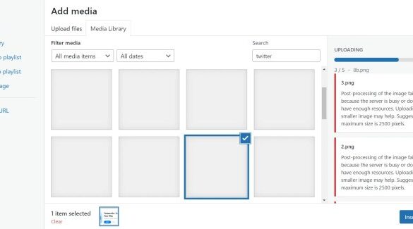 How to fix post processing of image failed error in wordpress