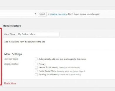 Wordpress menus using custom